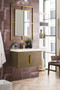 Columbia 31.5" Single Vanity Cabinet, Latte Oak w/ White Glossy Composite Countertop