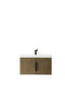 Columbia 31.5" Single Vanity Cabinet, Latte Oak w/ White Glossy Composite Countertop
