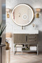 Columbia 36" Single Vanity, Ash Gray w/ Glossy White Composite Top