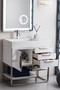 Columbia 36" Single Vanity, Glossy White w/ Glossy White Composite Top