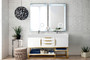Columbia 59" Double Vanity, Glossy White, Radiant Gold w/ Glossy White Composite Top