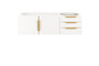 Columbia 48" Single Vanity, Glossy White, Radiant Gold