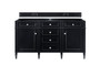 Brittany 60" Double Vanity, Black Onyx