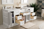 De Soto 82" Double Vanity Set, Bright White w/ Makeup Table