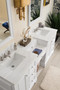De Soto 82" Double Vanity Set, Bright White w/ Makeup Table