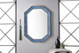Tangent 30" Mirror, Silver w/ Delft Blue