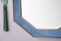 Tangent 30" Mirror, Silver w/ Delft Blue