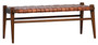 Alora 45" Teak Woven Leather Bench