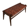 Alora 45" Teak Woven Leather Bench