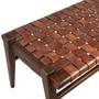 Alora 45" Teak Woven Leather Bench