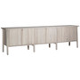 Beckham 109" Reclaimed Pine and Elm Mid-Century Styled 4-Door Sideboard in Light Grey Finish