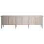 Beckham 109" Reclaimed Pine and Elm Mid-Century Styled 4-Door Sideboard in Light Grey Finish