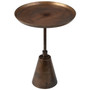 Blake Round Aluminum Oil Brass Finished Pedestal Base End Table