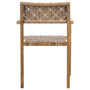 Chloe Indoor-Outdoor Natural Finish Teak and Synthetic Rattan Arm Chair, Set of 2