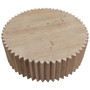 Emerson 33" Round Reclaimed Pine Block Coffee Table with Fluted Edge