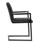 Greyson Genuine Full Grain Leather and Steel Modern Dining Arm Chair
