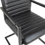 Greyson Genuine Full Grain Leather and Steel Modern Dining Arm Chair