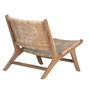 Iris Natural Finish Teak and Natural Woven Rattan Lounge Style Occasional Chair