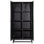 Khloe 78" Tall Exotic Wood and Rattan 2-Door Cabinet