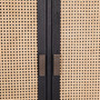 Khloe 78" Tall Exotic Wood and Rattan 2-Door Cabinet