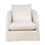 Leo Upholstered Performance Linen Slip Cover Occasional Chair in Oatmeal