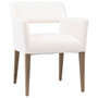 Liamr White Cotton Upholstered Performance Fabric Dining Arm Chair