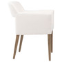 Liamr White Cotton Upholstered Performance Fabric Dining Arm Chair