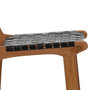 Maverick Top Grain Woven Black Leather with Teak Frame Dining Counter Stool