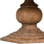 Nico 59" Round Reclaimed Pine Antique Natural Carved Pedestal Dining Table