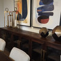 Raime Large Antique Brass Finished Cast Aluminum and Glass Modern Lantern