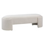 Shawn Off-White Boucle Round Bench with Round Half-Bezel Foot