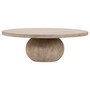 Sophia 42" Round Reclaimed Pine Modern Coffee Table with Ball Pedestal Base