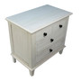 Xander Reclaimed Acacia Whitewash Coastal 3-Drawer Storage Nightstand with Iron Hardware