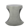 Candore Lightweight Concrete Round Indoor-Outdoor Side Table With Cutout In Natural Grey