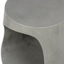 Candore Lightweight Concrete Round Indoor-Outdoor Side Table With Cutout In Natural Grey