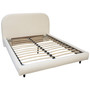 Allison Natural White Boucle Curved Panel Headboad Platform Bed