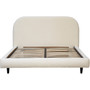 Allison Natural White Boucle Curved Panel Headboad Platform Bed