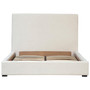 Colton White Linen Upholstered Panel Platform Bed