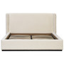 Delaney White Boucle Upholstered Wingback Panel Platform Bed