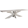 Gael 102" Rectangular Mango Wood Pedestal Table Finished in an Antique Whitewash