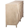 Isabelle 79" Pine Light Wash 4-Door Sideboard with Hand Carved Burst Pattern Door Fronts