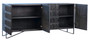 Milani 84" Reclaimed Pine and Iron 4-Door Sideboard in a Black Finish