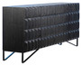 Milani 84" Reclaimed Pine and Iron 4-Door Sideboard in a Black Finish