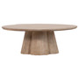 Vera 42" Round Reclaimed Pine Modern Coffee Table with 4 Clover Pedestal Base