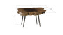 Burled Coffee Table, Black Metal Legs, Large