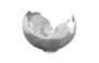 Burled Bowl, Resin, Silver Leaf Finish