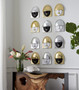 Fashion Faces Wall Art, Small, Black and Gold Leaf, Set of 3