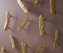Feathers Wall Art, Small, Gold Leaf, Set of 2