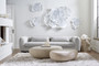 Flower Wall Art, Medium, White, Metal