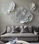 Flower Wall Art, Small, White, Metal